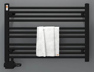 Mert Austausch-Badheizkörper AU Anschluss unten versetzt 50 mm 550x800 mm (Höhe x Breite), tiefschwarz RAL 9005 matt