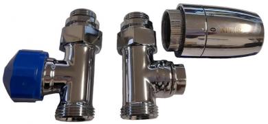 Mert TT-Set Universal Thermostat Anschlussset Durchgang chrom 