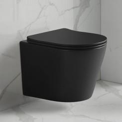 sanicomfort Keramik Tiefspül Wand-WC Nakia spülrandlos schwarz matt 