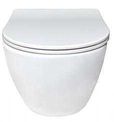 sanicomfort Keramik Tiefspül Wand-WC Set Aliki spülrandlos weiß 