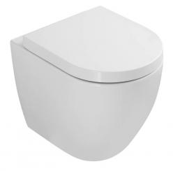 sanicomfort Keramik Tiefspül Stand-WC Set Rivo ohne Spülrand weiß 