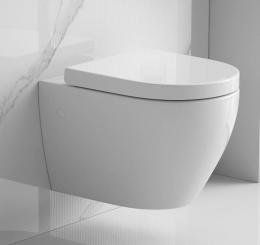 sanicomfort Keramik Tiefspül Wand-WC Set Rivo ohne Spülrand weiß 