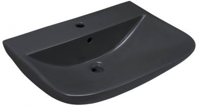 sanicomfort Keramik Waschbecken Rivo 60x45 cm dunkelgrau matt 