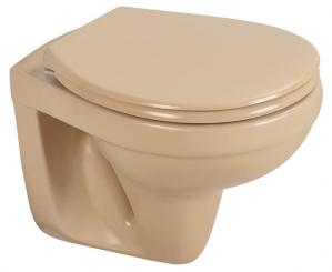 sanicomfort Keramik Wand-WC Tiefspüler spülrandlos beige matt 