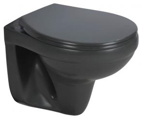 sanicomfort Keramik Wand-WC Tiefspüler spülrandlos anthrazit matt 