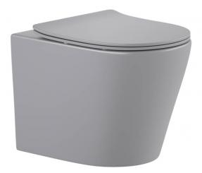 sanicomfort Keramik Tiefspül Wand-WC Nakia spülrandlos hellgrau matt 