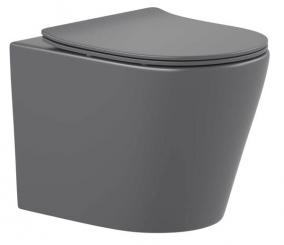sanicomfort Keramik Tiefspül Wand-WC Nakia spülrandlos dunkelgrau matt 