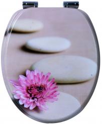 sanicomfort MDF WC-Sitz Blume + Steine mit Absenkautomatik 