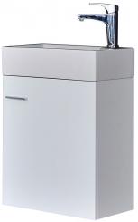 Badmöbel Waschbeckenunterschrank Set 45 cm weiß Hochglanz 1 Tür 