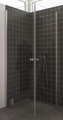 Dansani Match Drehtür 1-teilig für Eckdusche Klarglas mit Glassiegel 2000x900 mm, Profilfarbe silber matt