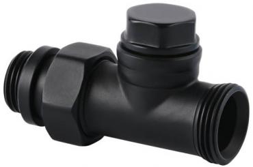 sanicomfort Heizkörper Rücklaufverschraubung Durchgang schwarz matt 