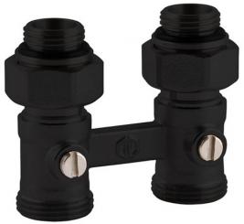 sanicomfort Zweirohr-Hahnblock 1/2" Durchgang schwarz matt 