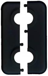 sanicomfort Doppelrosette 15 mm tiefschwarz matt RAL 9005 