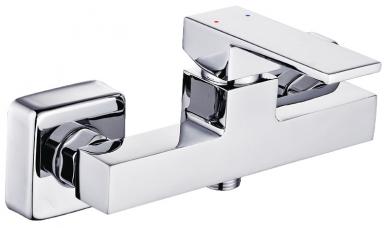 Einhand-Brausearmatur Aufputz eckig chrom glänzend 