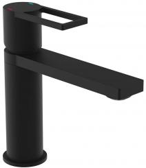Waschtischarmatur mit Eco-Click und Pop-Up-Exzentergarnitur schwarz 