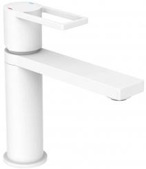 Waschtischarmatur mit Eco-Click und Pop-Up-Exzentergarnitur weiß 