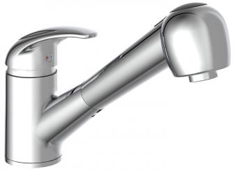 Niederdruck Küchenarmatur Eco-Click mit Geschirrbrause chromoptik 