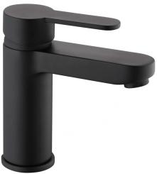 Design Einhand Waschtischmischer mit Pop-Up-Exzentergarnitur schwarz matt