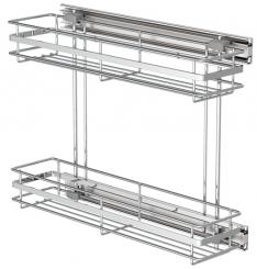 Messing Spülenauszug mit Vollauszugsschiene 135x480x390 mm 