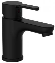 Einhand Waschtischarmatur mit Pop-Up-Exzenter schwarz matt 