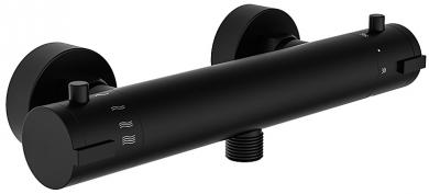 Duschthermostat mit Eco-Stopp Wasserspar-Funktion schwarz matt 