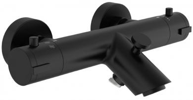 Badewannenthermostat mit Eco-Stopp Wasserspar-Funktion matt schwarz 