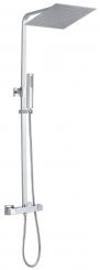 Teleskop Duschsystem mit Thermostat und Edelstahl-Kopfbrause 30x30 cm 