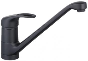 Einhebel Spültischarmatur mit Festauslauf matt schwarz 