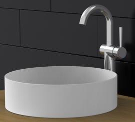 Waschtischmischer hoher Bogenauslauf für Aufsatzbecken chromoptik 