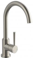 Niederdruck Spültischarmatur hoher Bogenauslauf edelstahloptik 