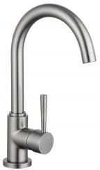 Einhand Küchenarmatur mit hohem Bogenauslauf graphit matt 