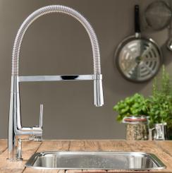 Hochdruck Design Spiralfeder Spültischarmatur chromoptik 