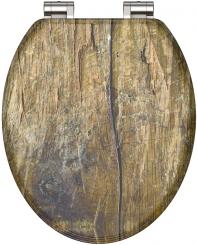MDF Holzkern WC-Sitz altes Holz mit Absenkautomatik 