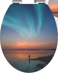 MDF Holzkern WC-Sitz Hochglanz Polarlicht mit Absenkautomatik 