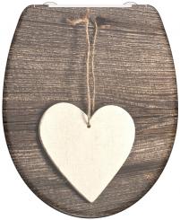 Duroplast WC-Sitz Herzl mit Absenkautomatik + Schnellverschluss 