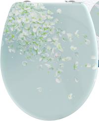 Duroplast WC-Sitz Blüten im Wind mit Absenkautomatik + Schnellverschluss 