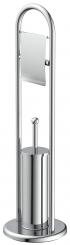 Edelstahl Stand WC-Garnitur mit Klobürste und Klopapierhalter 