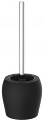 Edelstahl WC-Bürstenhalter mit WC-Bürste freistehend schwarz matt 