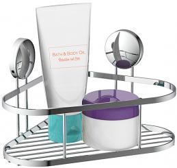 Edelstahl Eck-Duschablage zum Kleben oder Bohren 1 Etage 