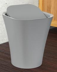 Kunststoff Kosmetikeimer mit Schwingdeckel grau matt 8,5 Liter 