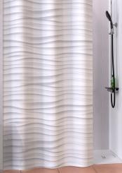 Textil Duschvorhang Antischimmel Effekt Welle weiß 200x180 cm 