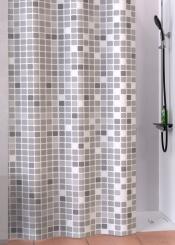 Textil Duschvorhang Antischimmel Effekt Mosaik grau 200x180 cm 