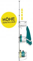 Teleskop Duschablage mit 4 Duschkörben 170-276 cm 