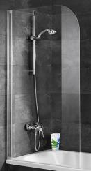 Schulte D1650 Duschwand 1-teilig 1400x800 mm Echtglas klar, Profilfarbe alpinweiß