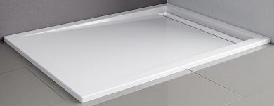 Schulte Acryl Rechteck-Duschbecken extra flach mit Rinne 70 mm 900x1200 mm, Rinnenabdeckung alpinweiß