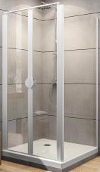 Schulte Duschkabine Sunny Pendeltür inklusive Seitenwand 1800x900x900 mm, 5 mm Echtglas Klar, Profilfarbe alunatur