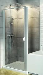 Schulte Duschkabine Sunny Drehtür mit verkürzter Seitenwand 1800/1550x800/750 mm, 5 mm Echtglas Klar, Profilfarbe alpinweiß
