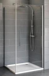 Schulte Duschkabine Alexa Style 2.0 Drehtür mit Seitenwand 1920x900x800 mm, 5 mm Echtglas Klar, Profilfarbe alunatur