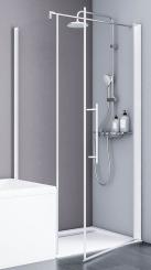 Schulte Duschkabine Alexa Style 2.0 Drehtür verkürzte Seitenwand 1920/1670x800/750 mm, Profilfarbe alpinweiß, 5 mm Echtglas Klar