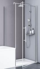 Schulte Duschkabine Alexa Style 2.0 Drehtür verkürzte Seitenwand 1920/1670x900/750 mm, Profilfarbe alunatur, 5 mm Echtglas Klar